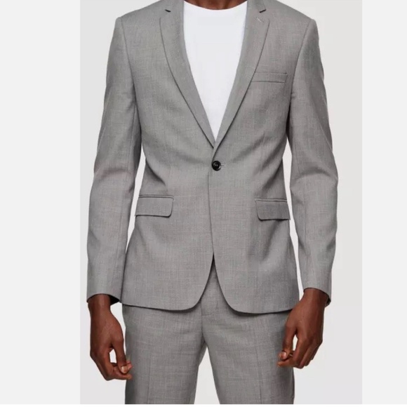 Topman Skinny Fit Suit Jacket & Skinny Fit Trousers Suit Set, Small 38R - Picture 4 of 15